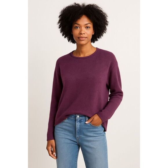 James Perse Sweaters - James Perse Cashmere High-Low Sweater In Wine Size 0